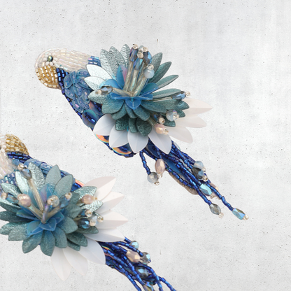 Parrot Earrings Denim