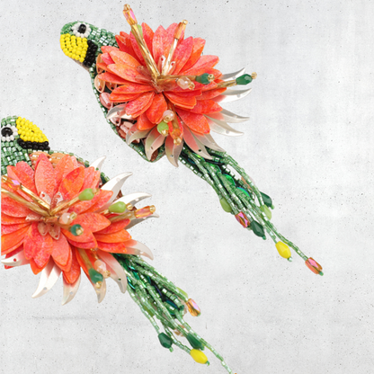 Parrot Earrings Light Khaki