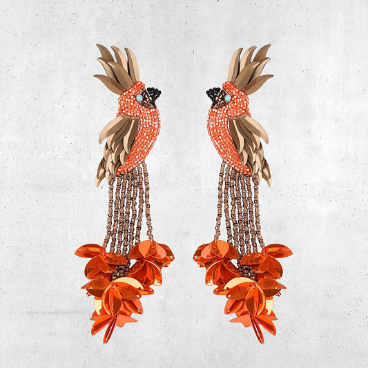 Bird Of Paradise Earrings Orange