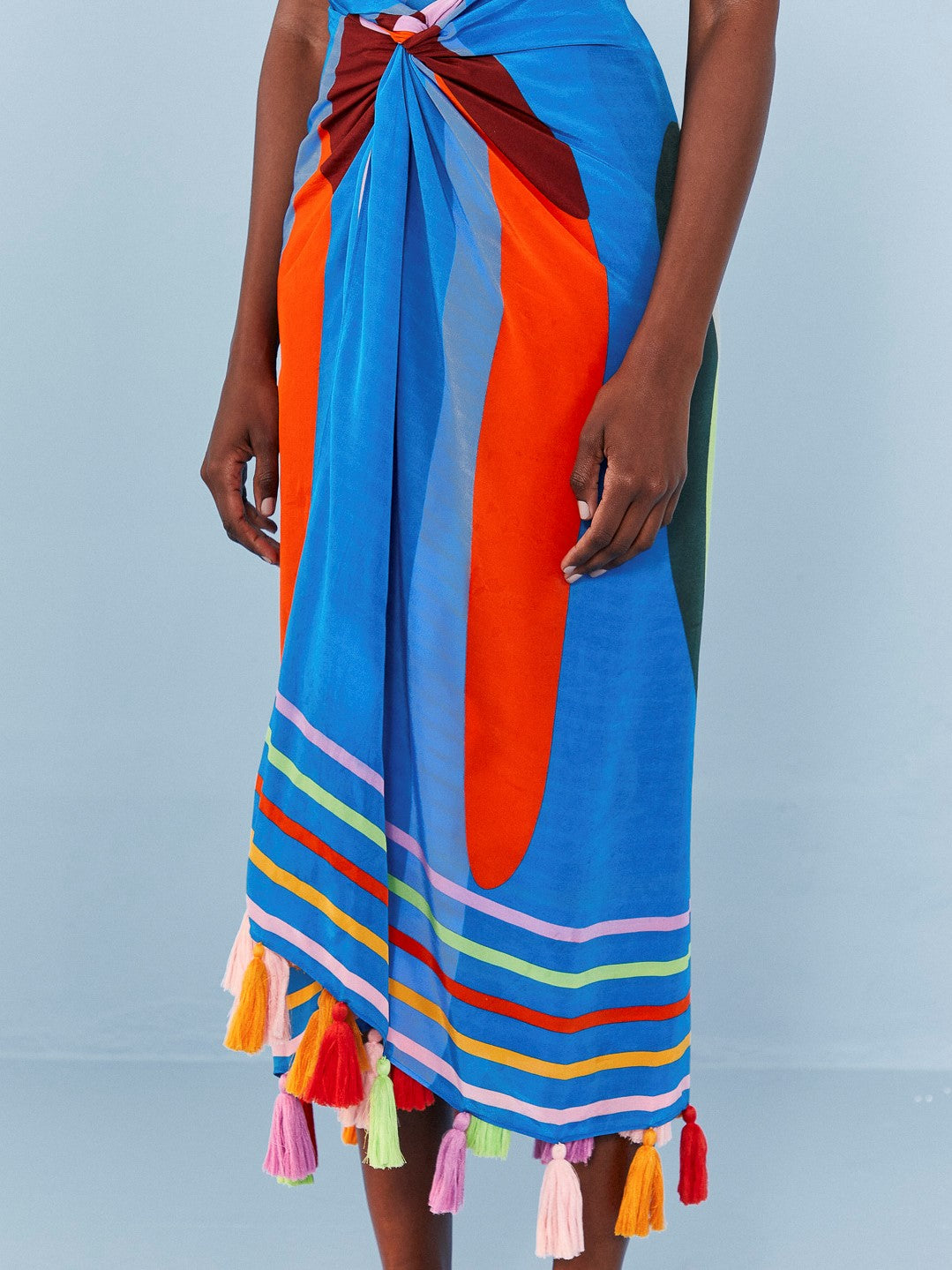 Colorful Sarong With Fringes By Farm Rio 