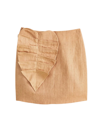 Beige Linen Mini Skirt By Farm Rio 