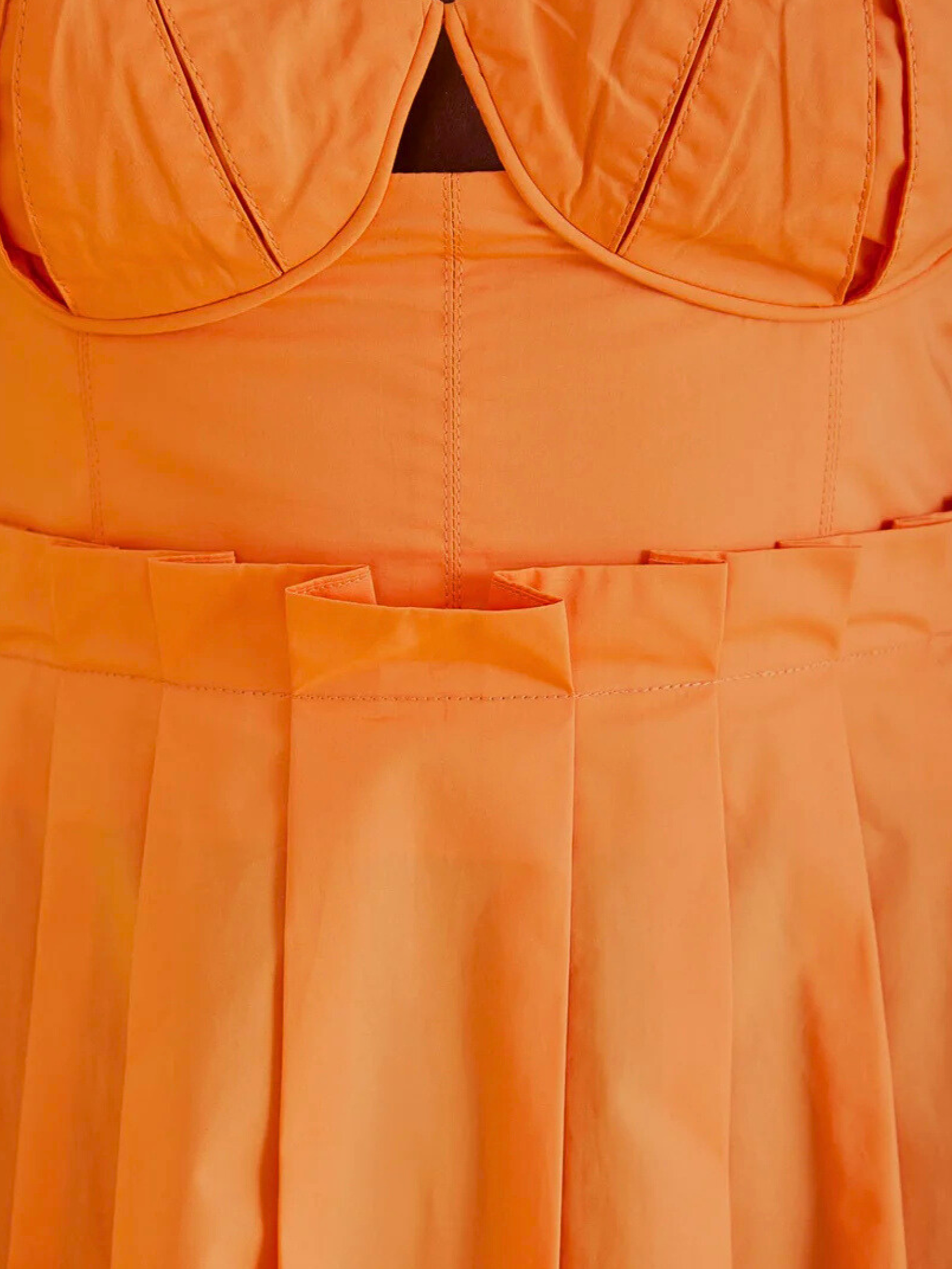 Bright Orange Midi Dress With Leave Straps By Farm Rio 