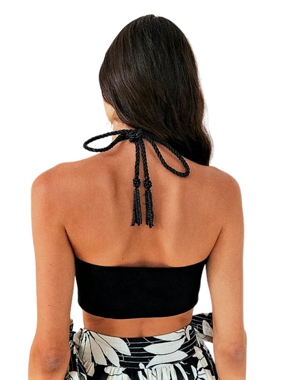 Black Halter Top By Farm Rio 