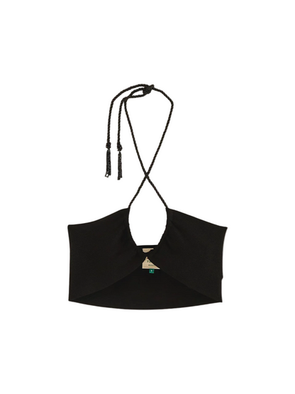 Black Halter Top By Farm Rio 