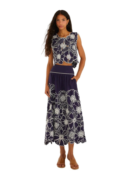  navy floral top