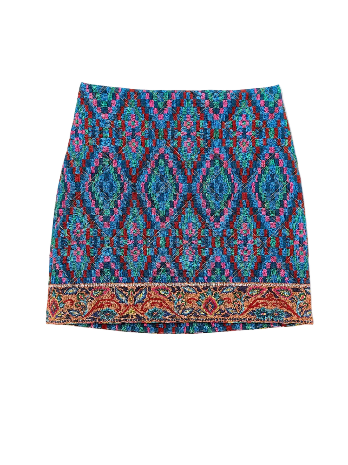 Colorful Pattern Mini Skirt By Farm Rio 