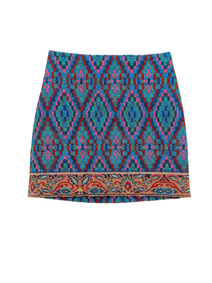 Colorful Pattern Mini Skirt By Farm Rio 