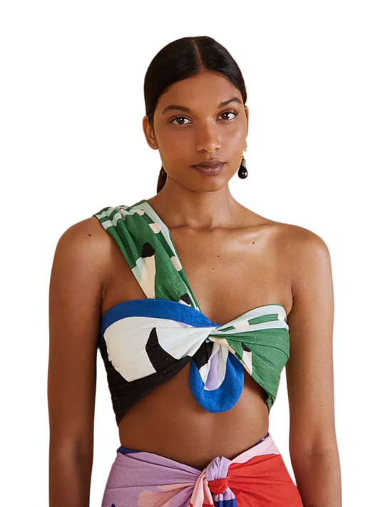 Colorful One Shoulder Top By Farm Rio 