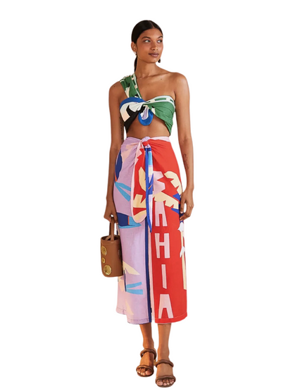 Colorful One Shoulder Top By Farm Rio 