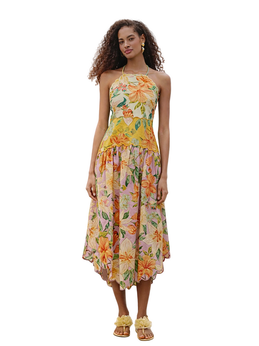 Floral Halter Midi Dress by Farm Rio 