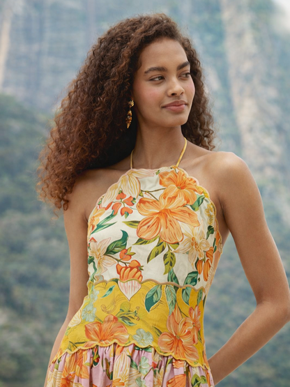 Floral Halter Midi Dress by Farm Rio 