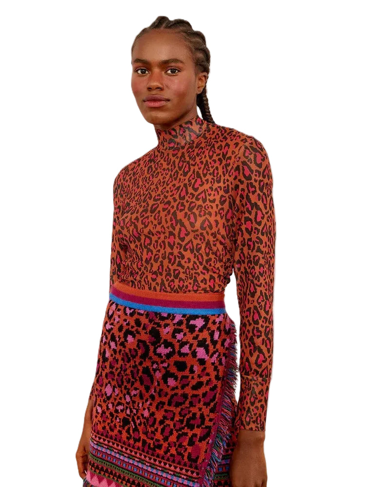 leopard turtle neck