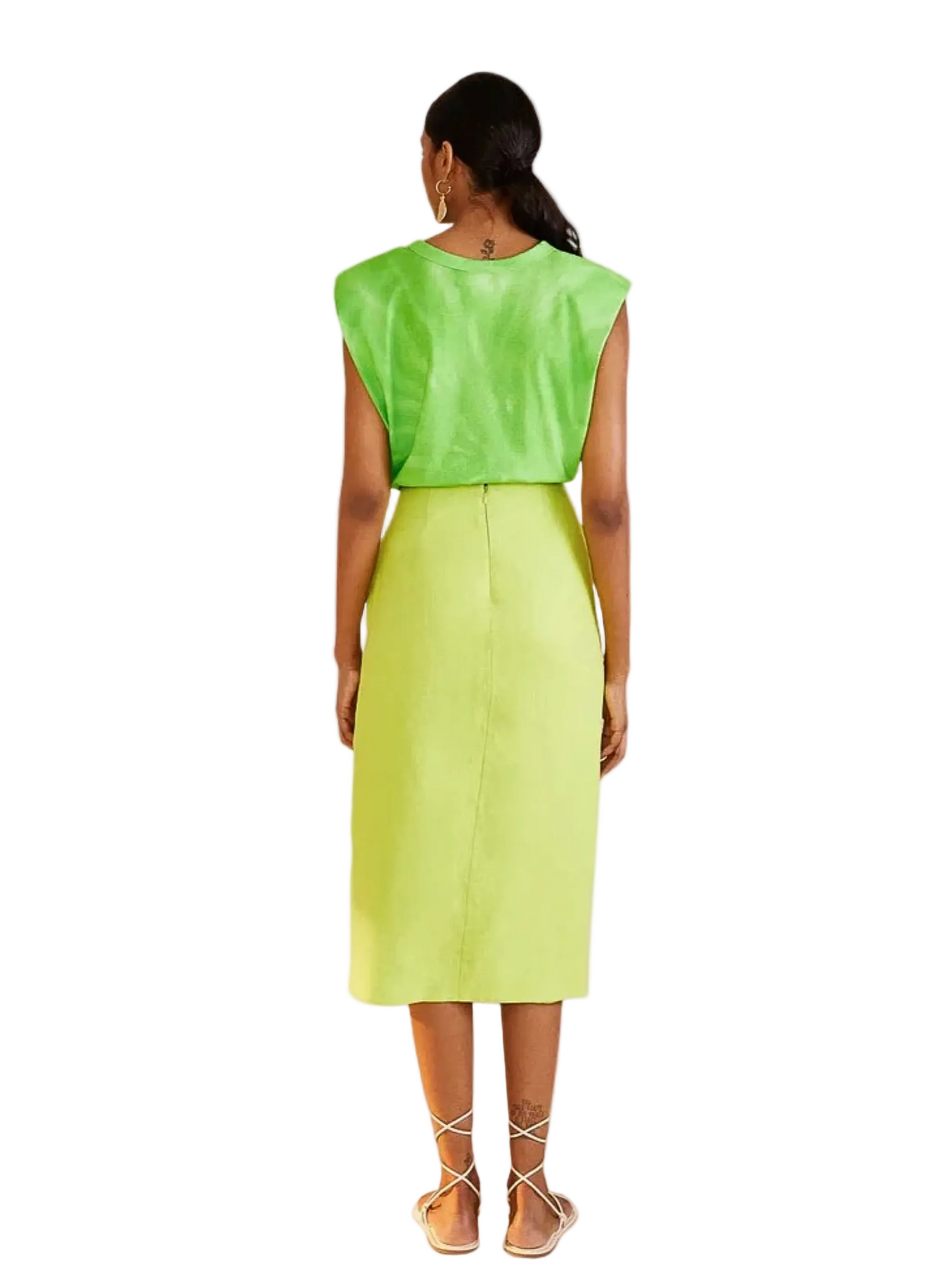 Bright Green Pencil Skirt By Farm Rio