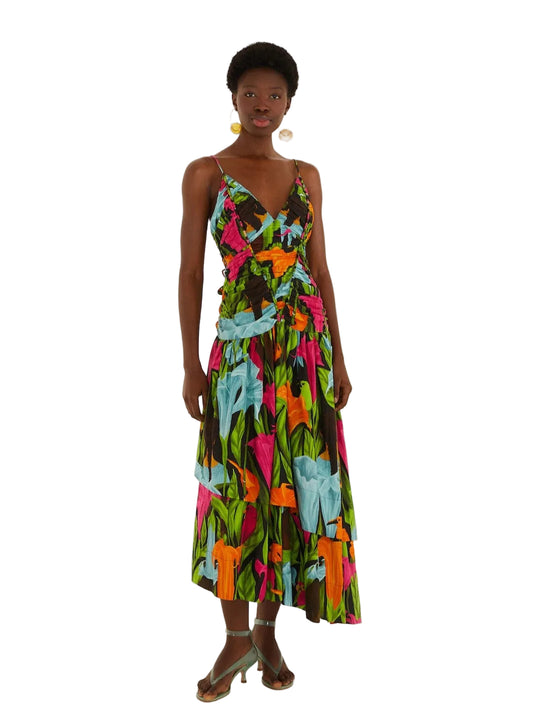 Black Floral Sleeveless Maxi Dress By Farm Rio 