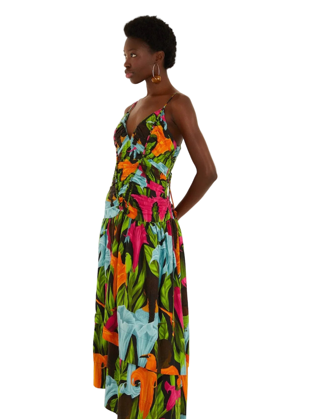 Black Floral Sleeveless Maxi Dress By Farm Rio 