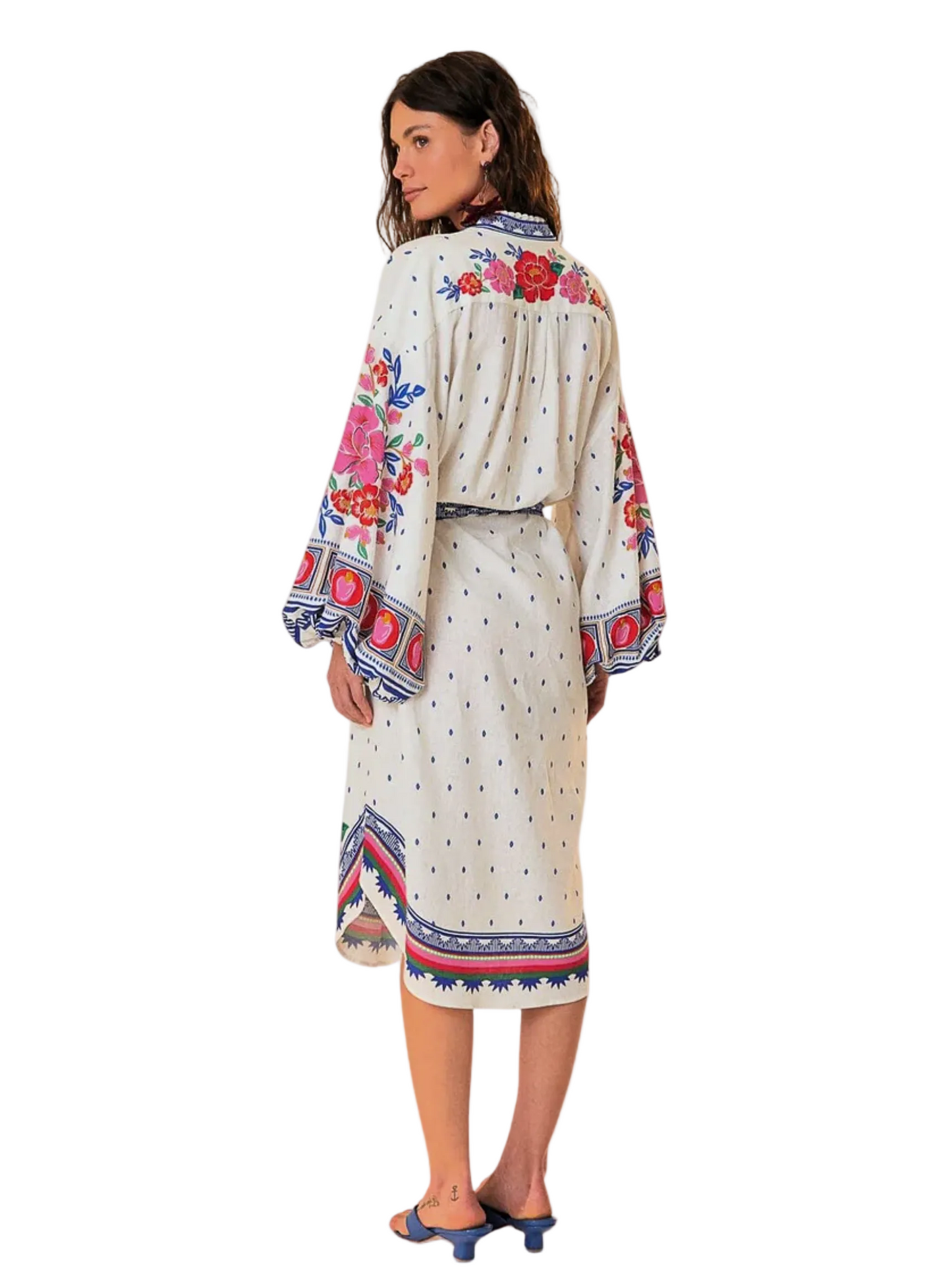 Floral Midi Kaftan Dress With Belt By Farm Rio 
