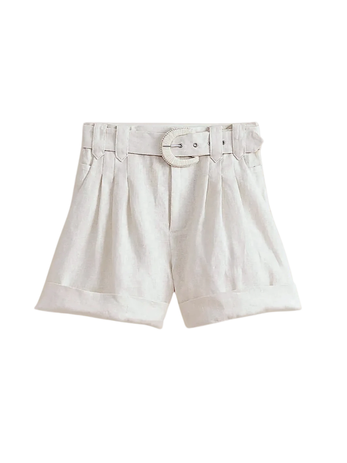 White Linen Short With Belt By Farm Rio 