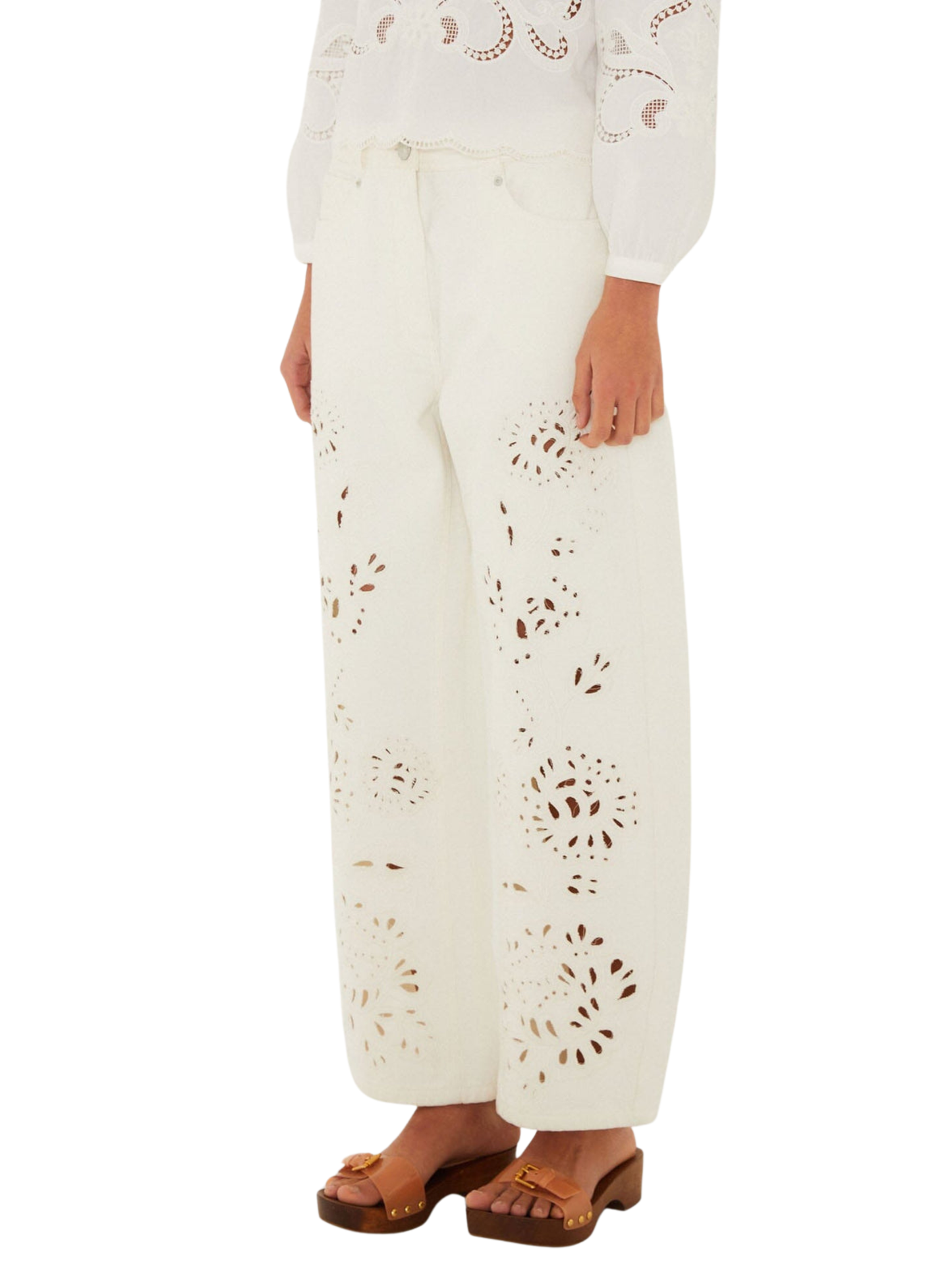 white long wide leg pants