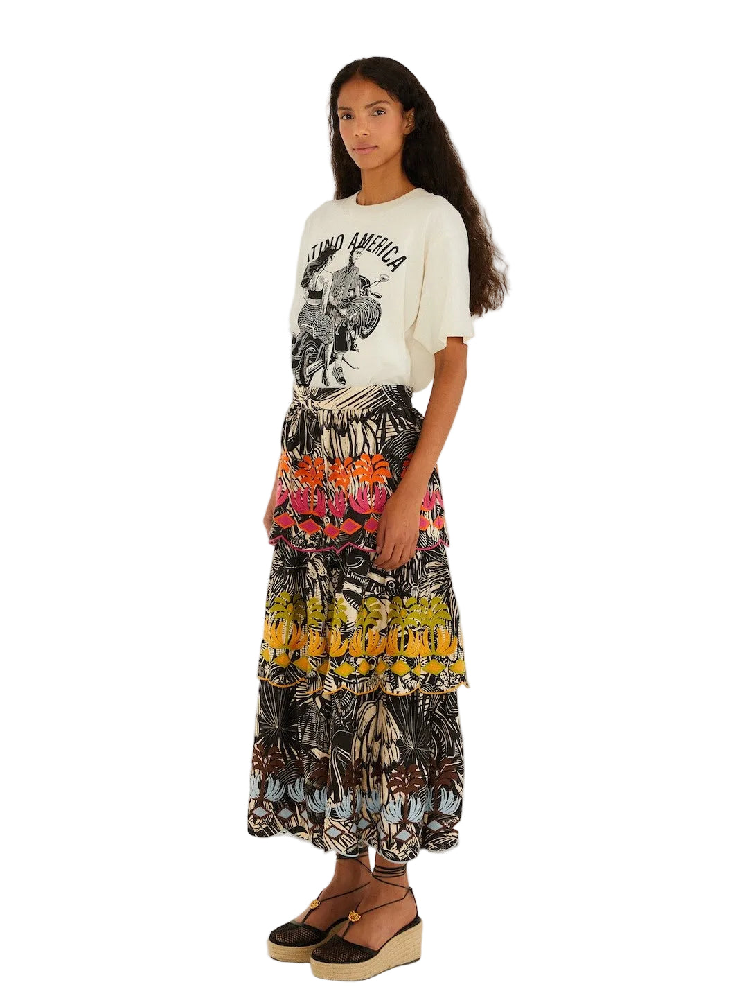 Colorful Maxi Skirt By Farm Rio