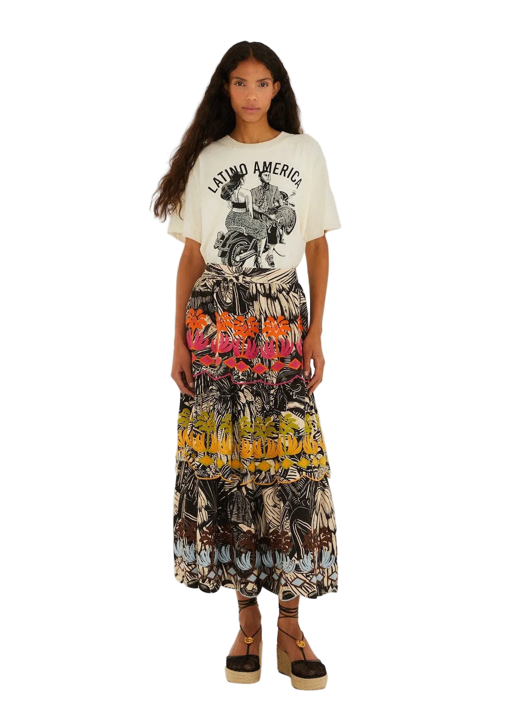 Colorful Maxi Skirt By Farm Rio