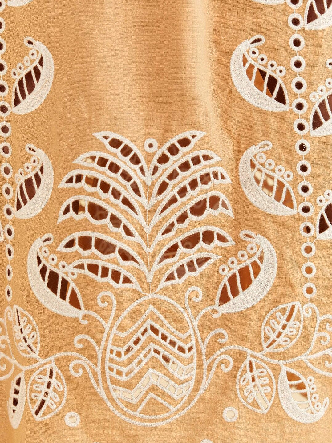 Beige Maxi Dress With Whit Embroidery By Farm Rio 