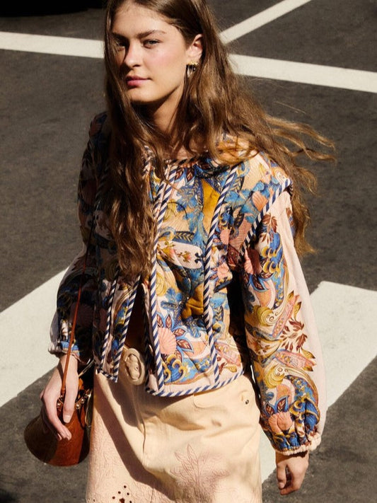 Colorful Pattern Buttoned Jacket By Farm Rio 