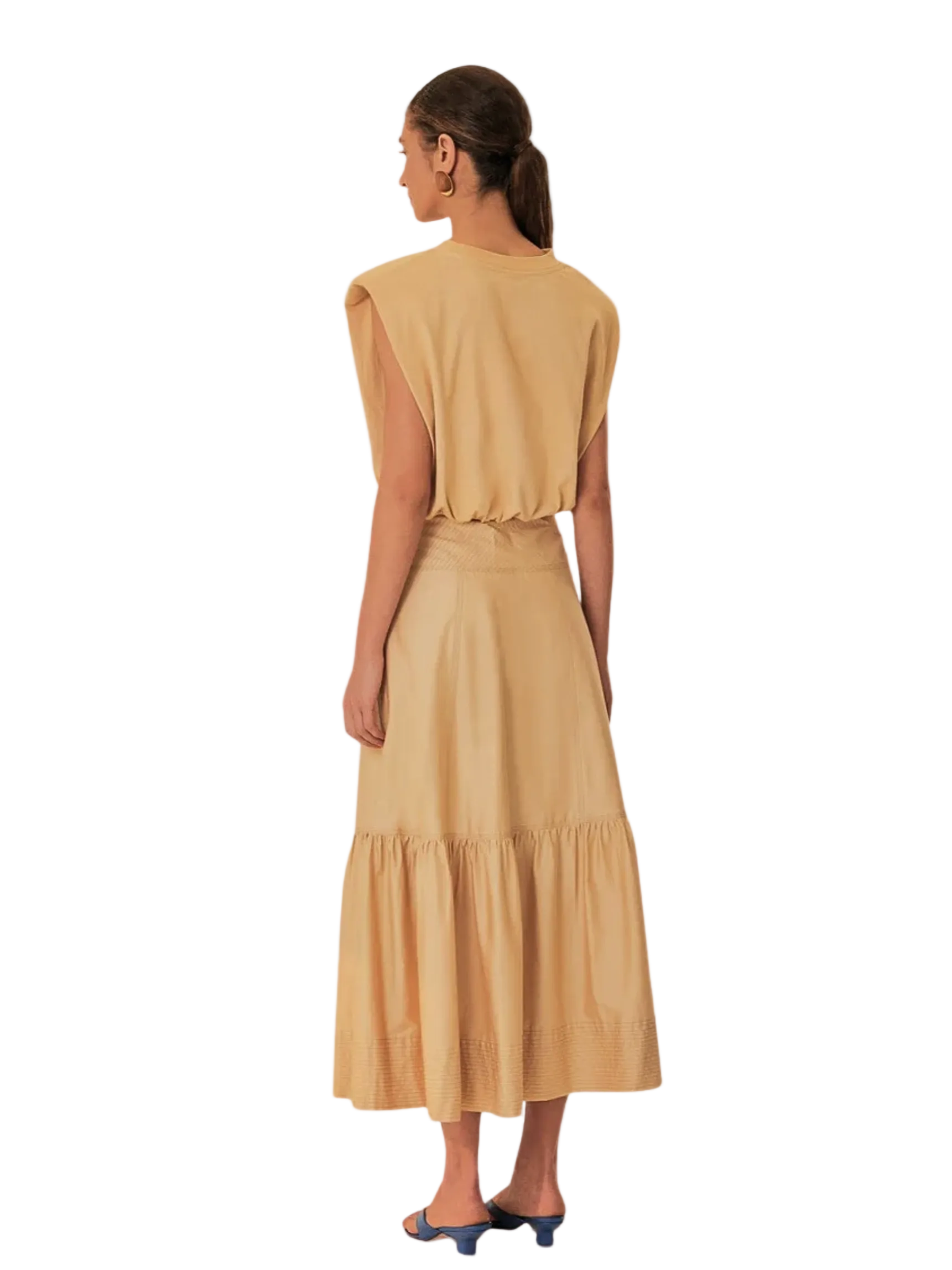 Midi Beige Skirt With Buttons By Farm Rio 