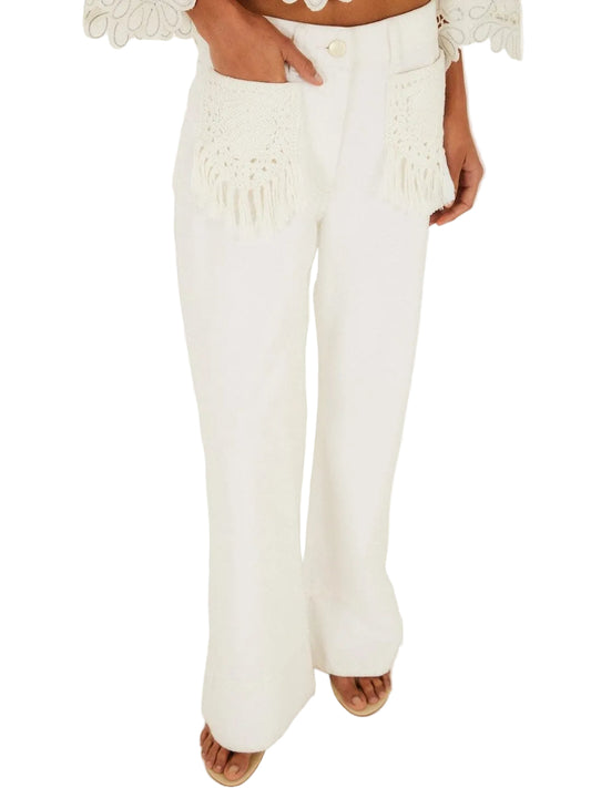 pants with Fringe Pocket details