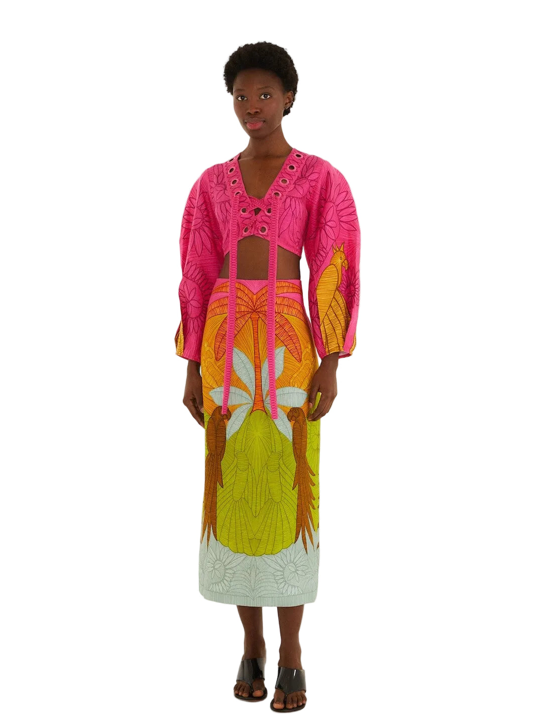 Multicolor Palm Tree Maxi Skirt By Farm Rio