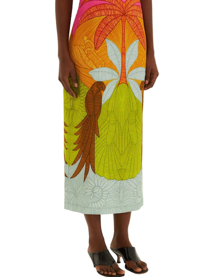 Multicolor Palm Tree Maxi Skirt By Farm Rio