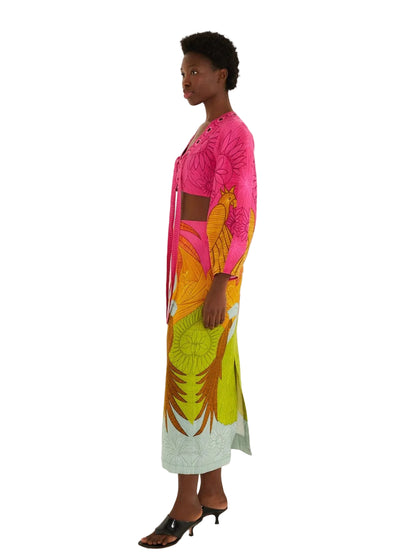 Multicolor Palm Tree Maxi Skirt By Farm Rio