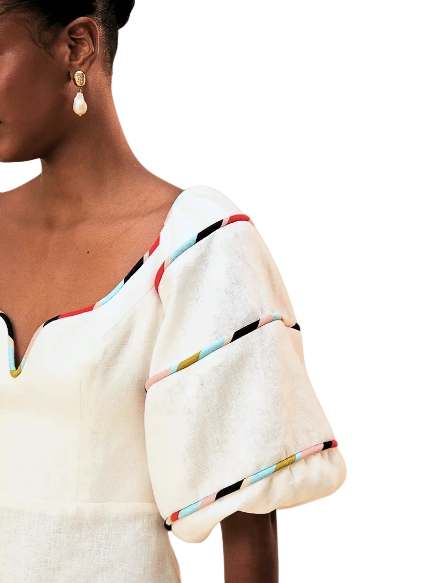White Mini Dress With Colorful Stripes By Farm Rio