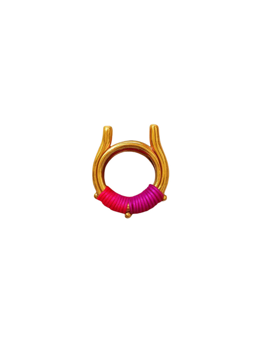  gold-plated bronze ring with werregue palm 