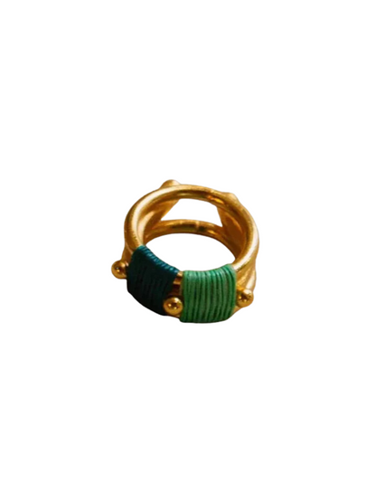  gold-plated bronze ring with werregue palm 