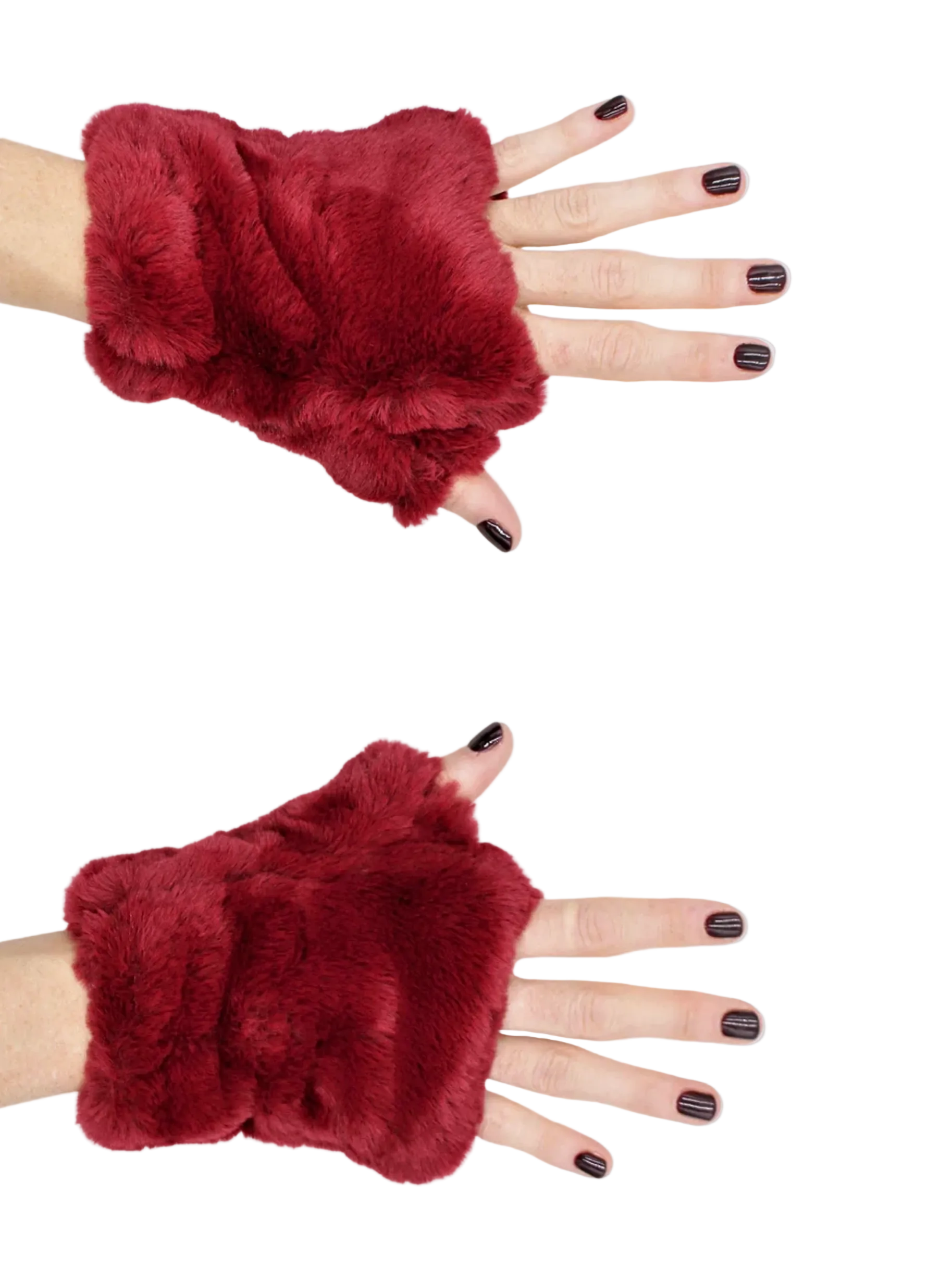fur mittens