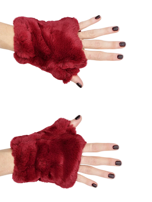 fur mittens