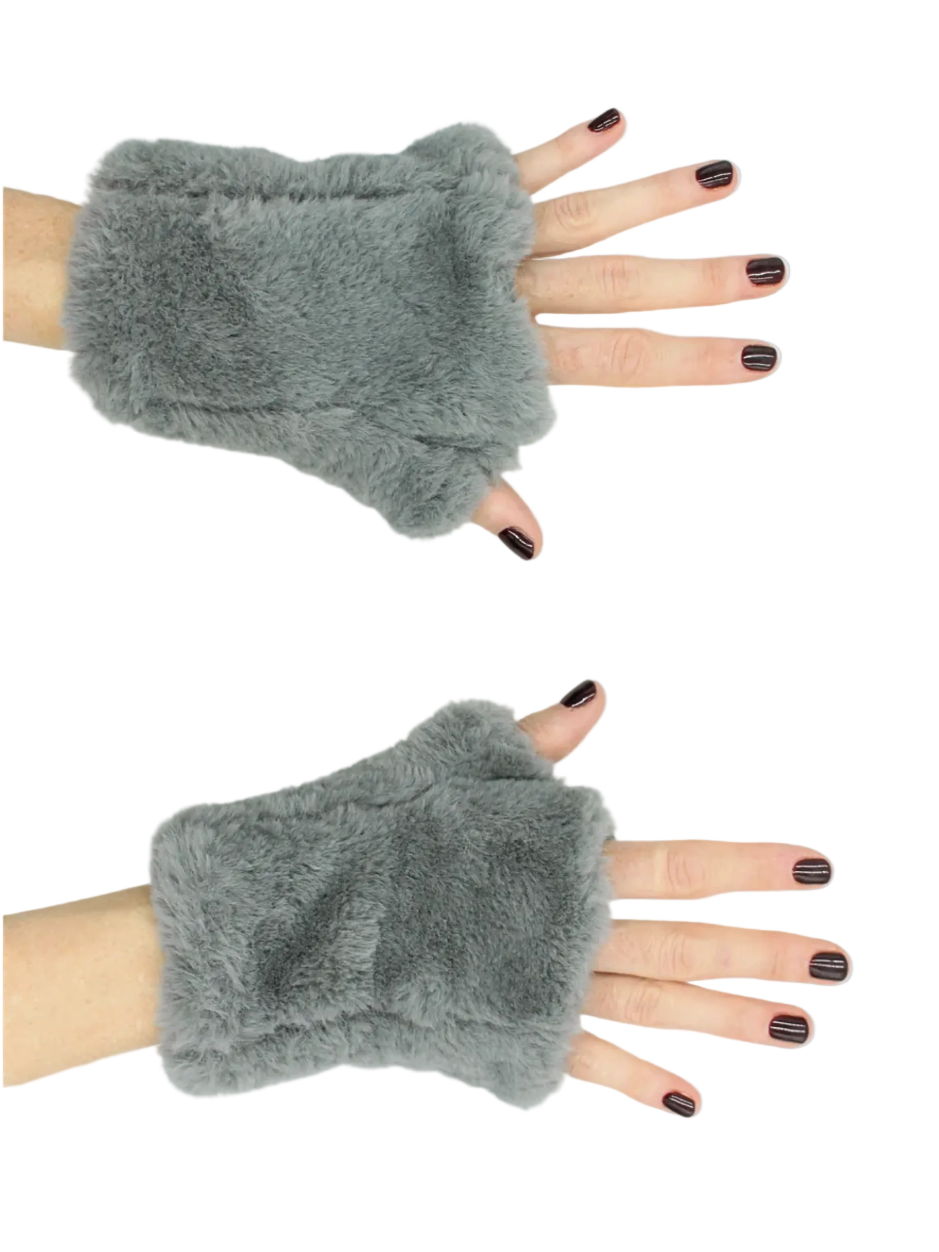 fur mittens