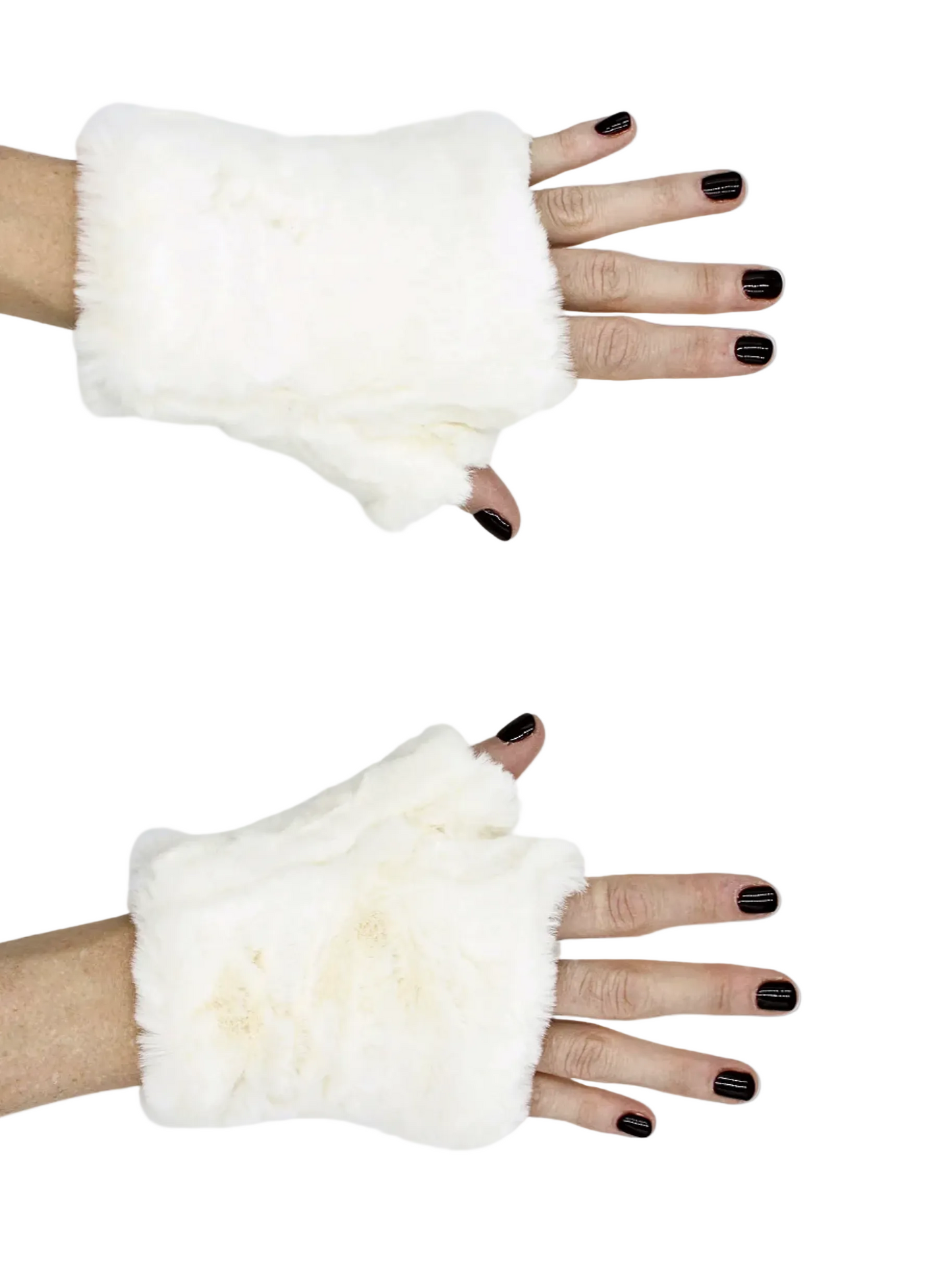 fur mittens