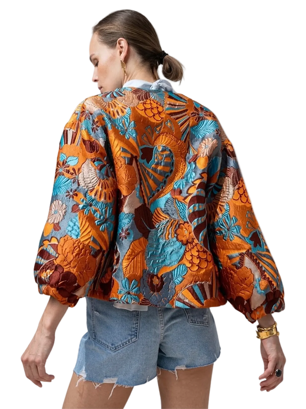 colorful patterned jacket 