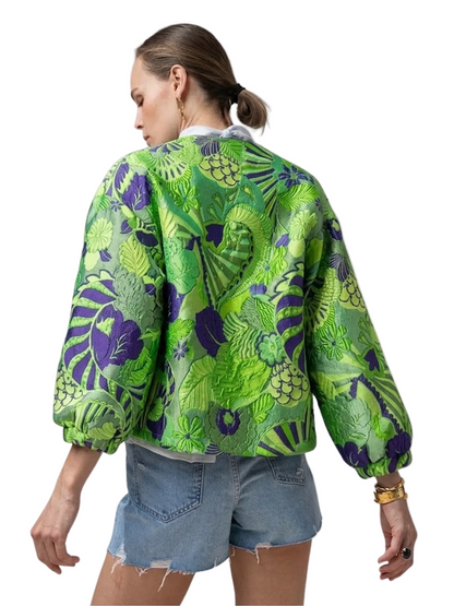 colorful patterned jacket 