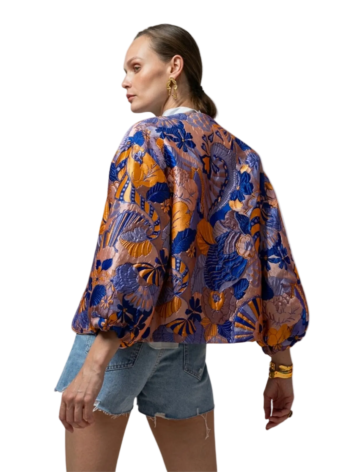 colorful patterned jacket 