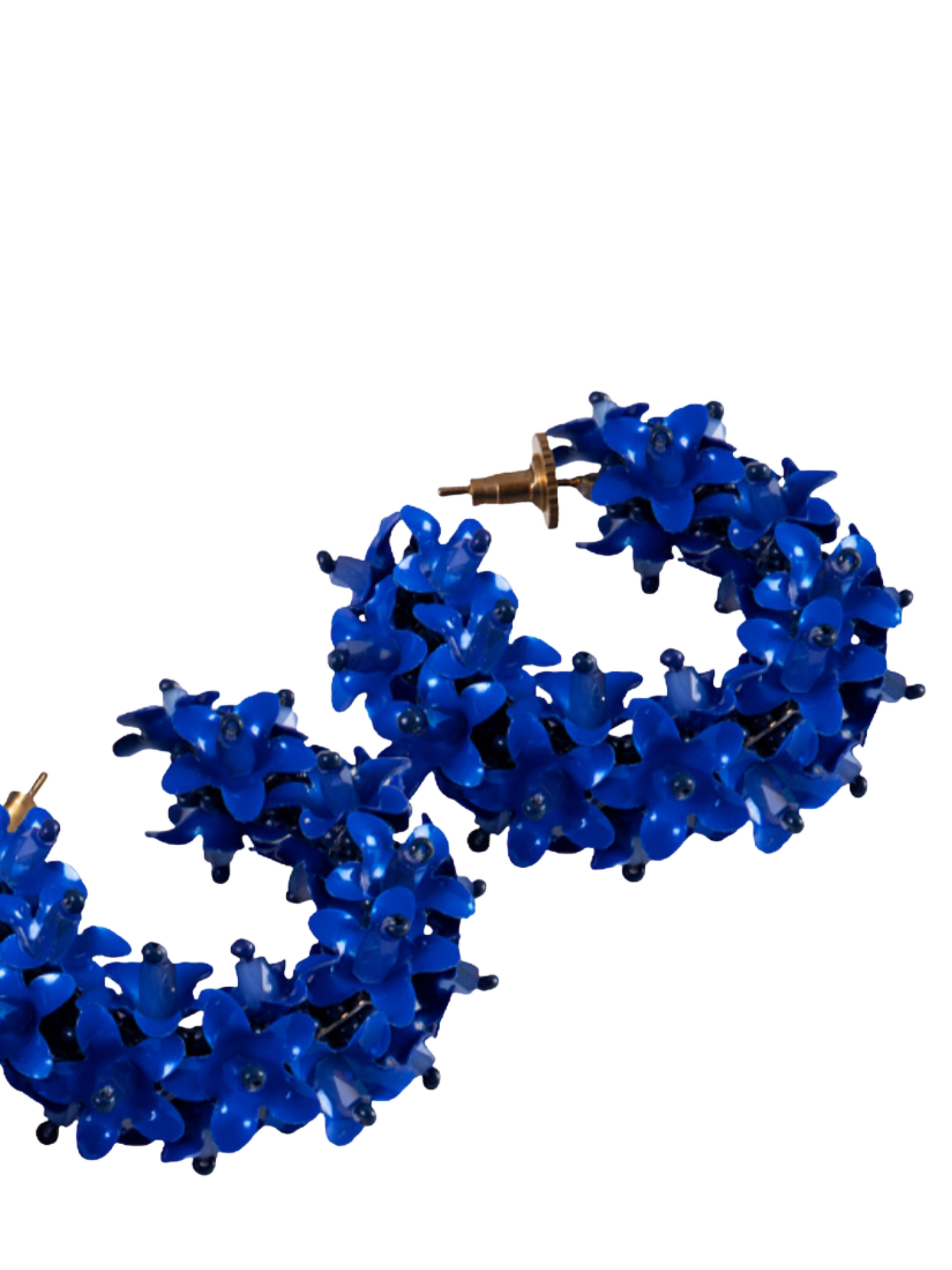 hoop earrings with flower beads and sequins
