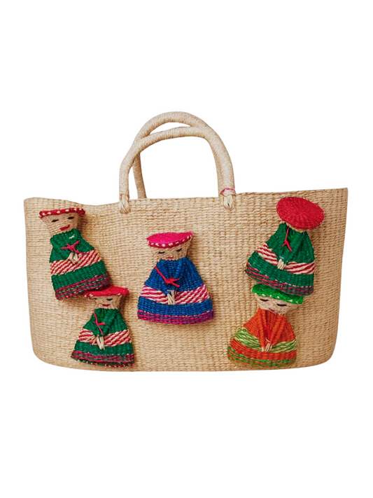 straw basket with top handle 