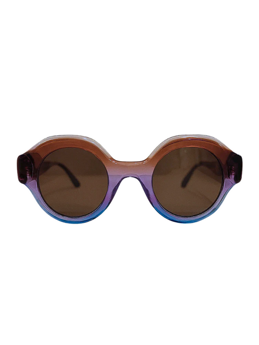 Gradient brown to blue sunglasses