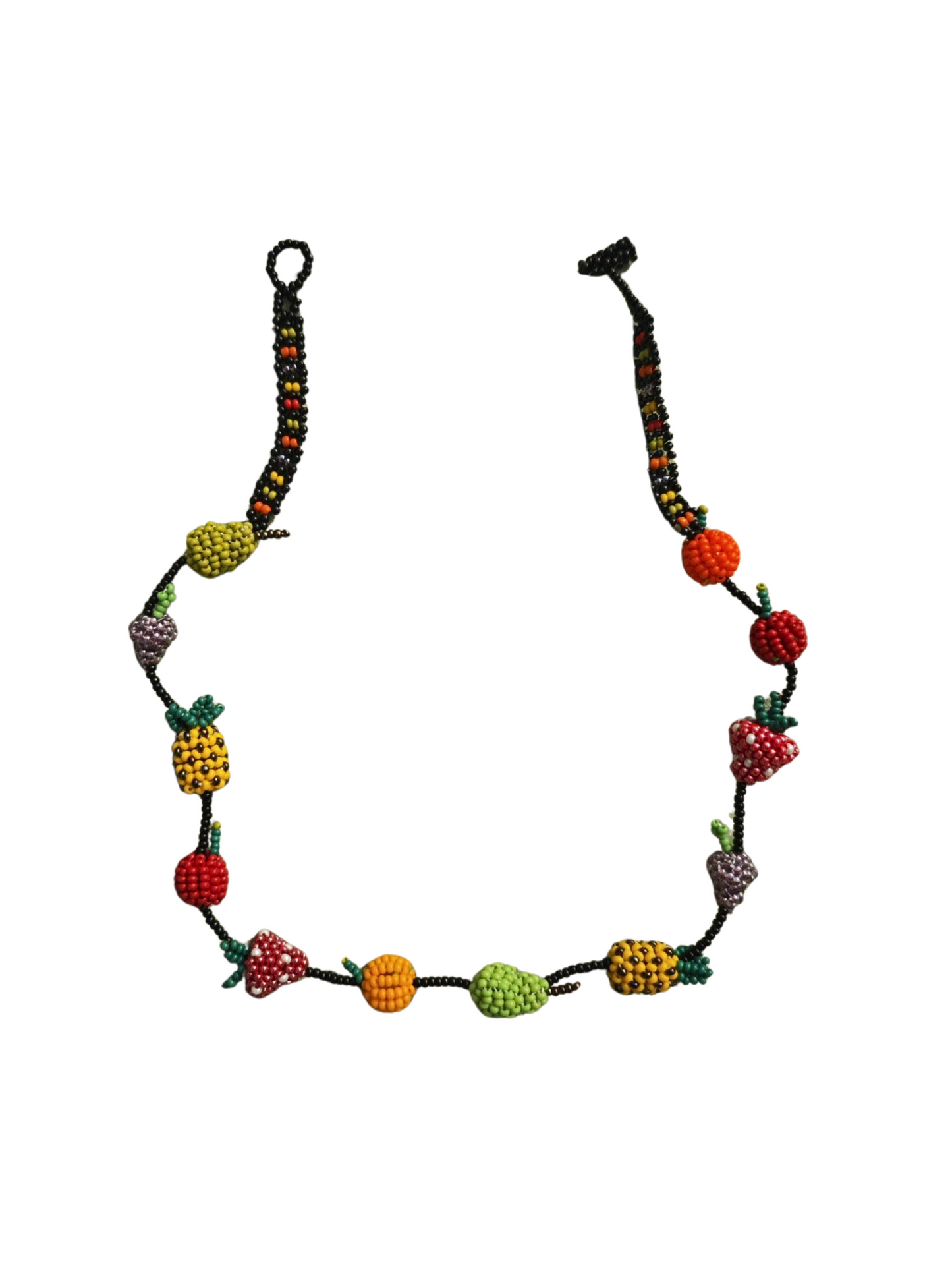 Colorful necklace with fruit-shaped beads