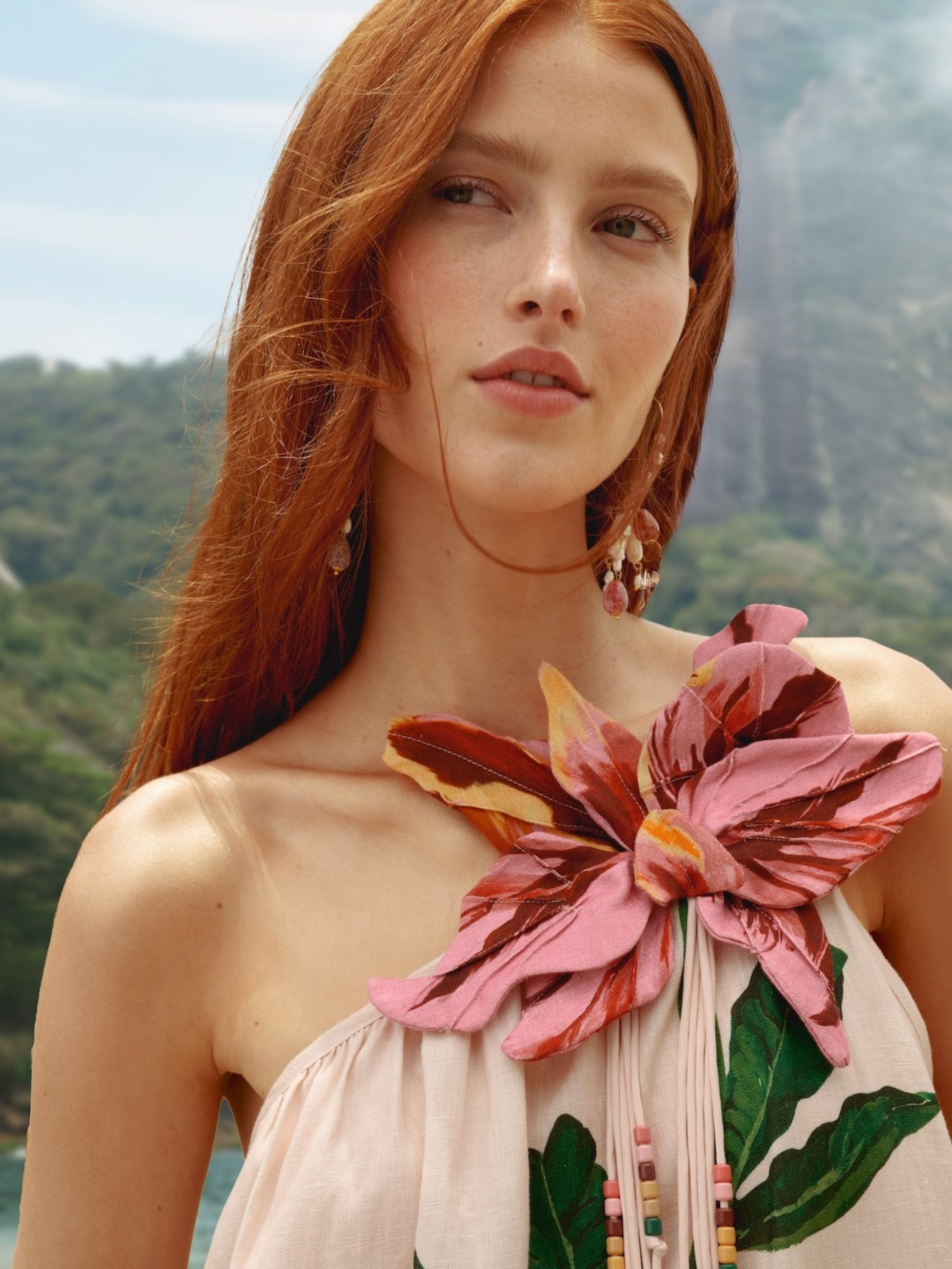 3d Floral Dress one Shoulder