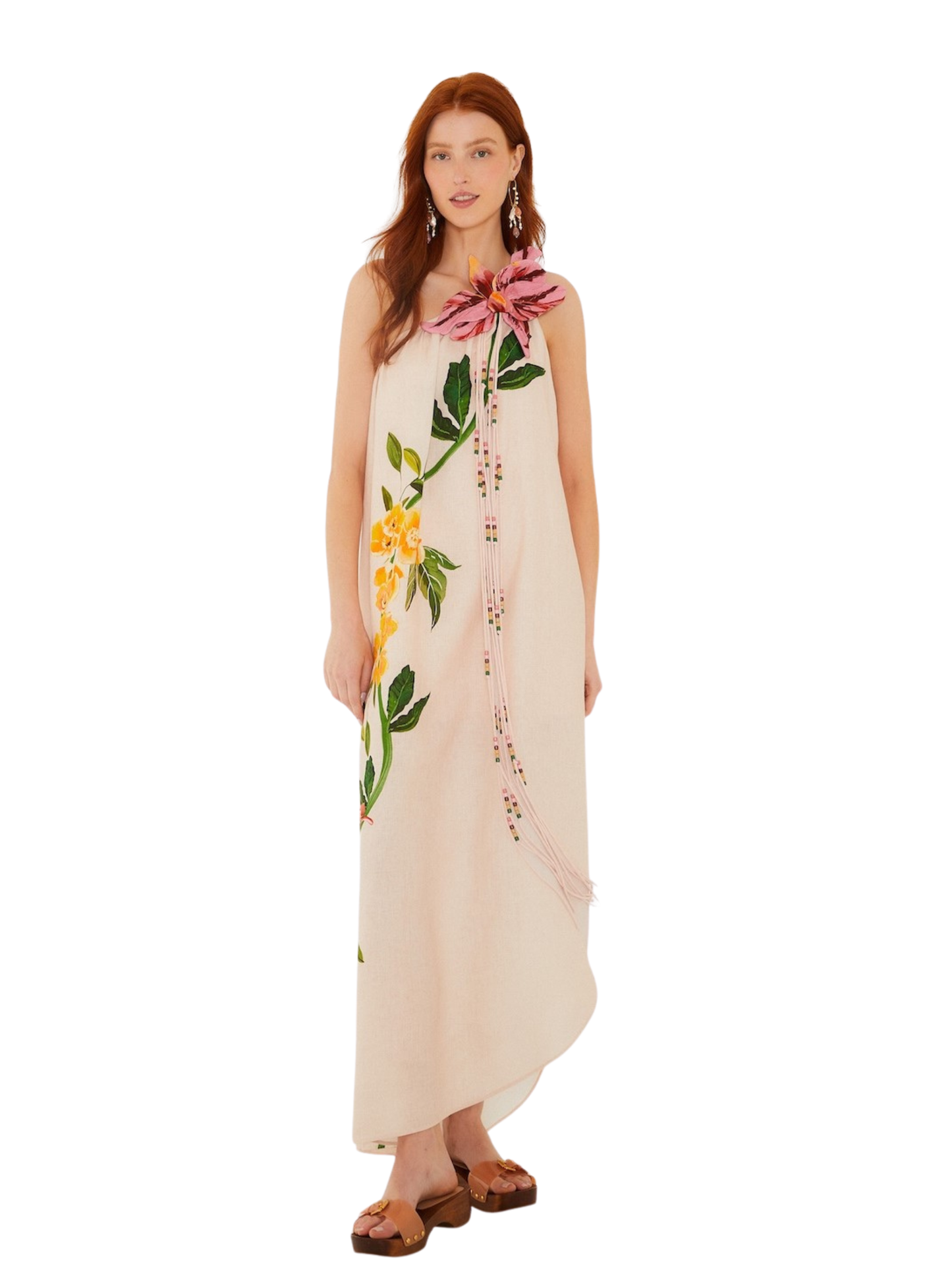 3d Floral Dress one Shoulder