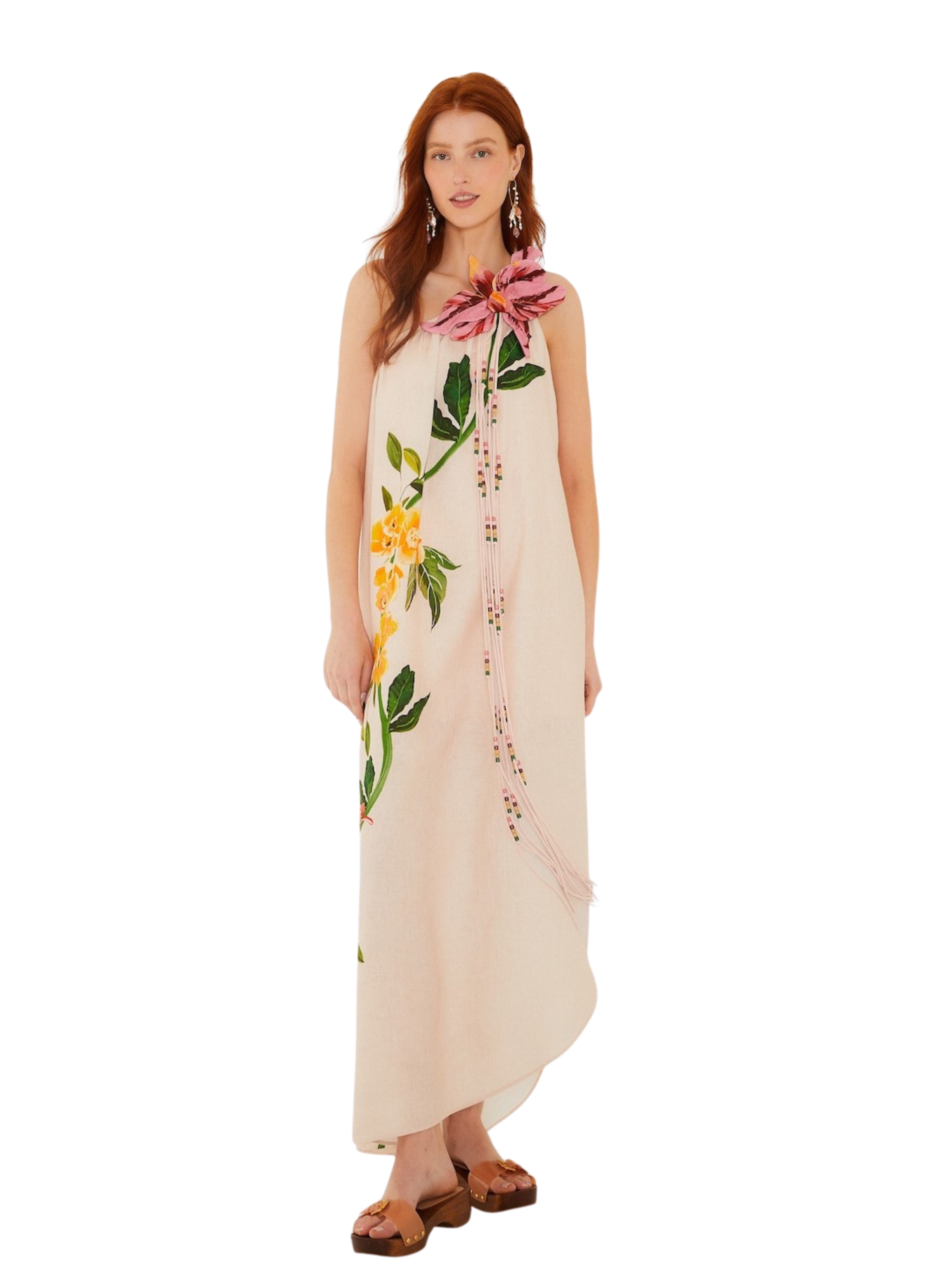 3d Floral Dress one Shoulder