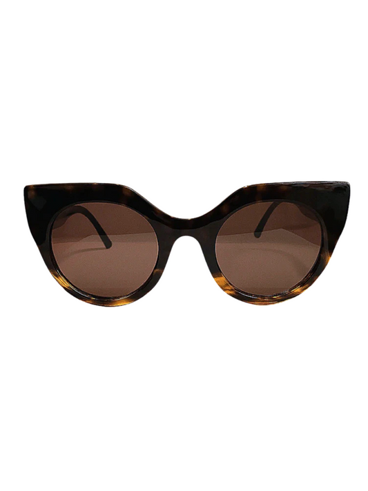 Tortoiseshell cat-eye sunglasses with brown lenses