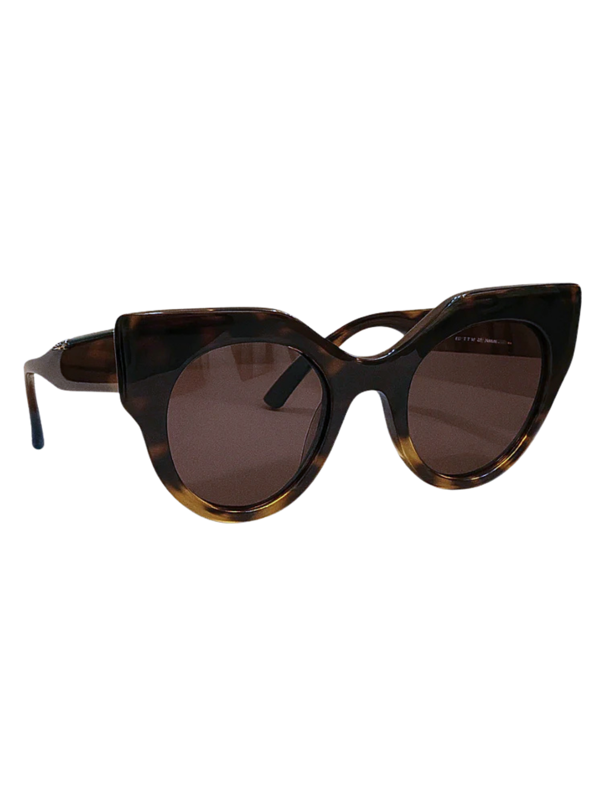 Tortoiseshell cat-eye sunglasses with brown lenses